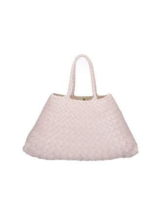 Dragon Diffusion Cream Santa Croce Braided Leather Handbag