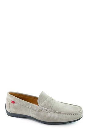 Marc Joseph New York Hamilton Place Leather Penny Driver Loafer in Grey Suede at Nordstrom, Size 8.5
