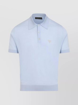 Prada ribbed wool polo with short sleeves