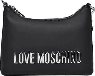 Love Moschino Black Polyurethane Zip Shoulder Bag
