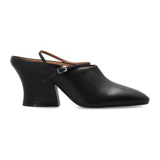 Jil Sander Heeled Mules, female, Black, Size: 8 1/2 US Leather Mules