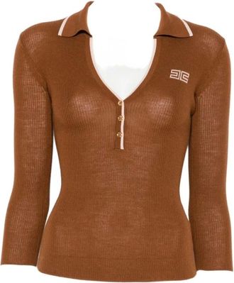 Elisabetta Franchi Mujer, Camisetas, Marr&oacute;n, Talla: L