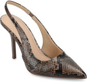 Journee Collection Elenny Slingback Stiletto Pump in Snake/Brown Elenney at Nordstrom Rack, Size 7.5