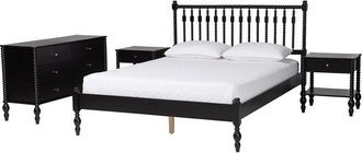 Baxton Studio Denita Spindle 4Pc Bedroom Set