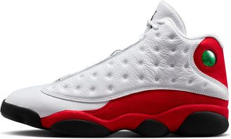 Nike Jordan Mens Air Jordan 13 Retro White and University Red Shoes in White | 414571-102
