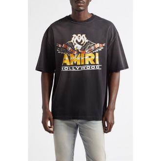 Amiri Oversize Eagle Hollywood Skate Graphic T-Shirt in Black at Nordstrom, Size Xxx-Large