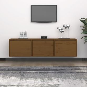 vidaXL Vidaxl - Muebles Para Tv 3 Piezas Madera Maciza De Pino Marr&oacute;n Miel