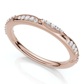 Pompeii3 Camellia Diamond Wedding Ring 14k Gold or Platinum Lab Grown Stackable Band