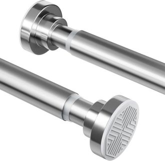OEM Barra De Cortina De Ducha De Acero Inoxidable Sin Necesidad De Taladrar - Barra Telesc&oacute;pica Extensible - Resistente A La Corrosi&oacute;n Y Antideslizante - 