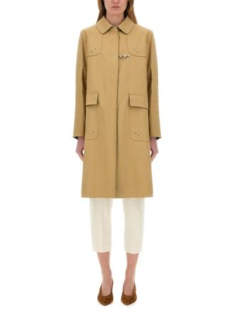 Fay Womens Car Coat - Tan Cotton - Size X-Small