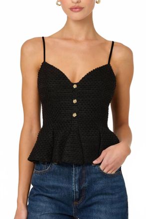 Astr Paislee Sweetheart Peplum Top In Black