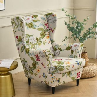 OEM (flor Y Hoja) 2 Piezas Fundas El&aacute;sticas Para Sill&oacute;n Con Respaldo Alto Y Funda De Coj&iacute;n En T, Funda Antideslizante Para Sill&oacute;n, Para Sala De Estar, Hot