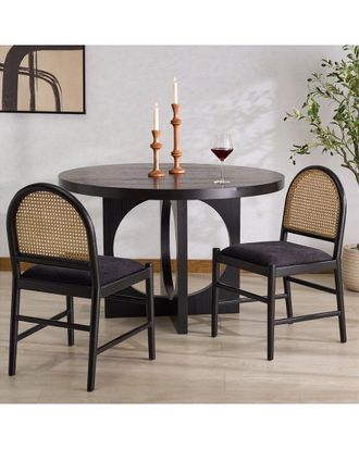 Safavieh Couture Laylie Rattan & Leather Chair