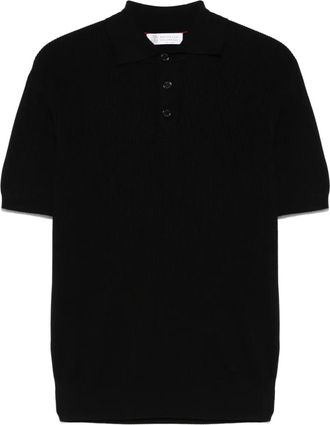 Brunello Cucinelli Polo a coste - Nero