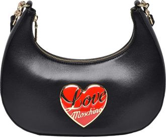 Love Moschino Black Polyurethane Crescent Shoulder Bag