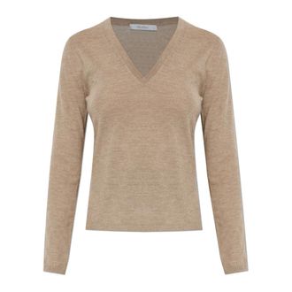 Max Mara Cashmere Knitwear, female, Beige, Size: XS Cashmere sweater Lince