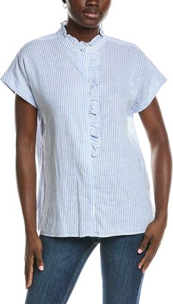 Anne Klein Ruffle Linen-Blend Top