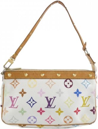 Louis Vuitton Monogram Multicolore White Coated Canvas Pochette Pouch (Pre-Owned)