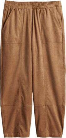 OPUS Myha Barrel Velours - Dames - Broeken - Bruin - Maat: XS Velours