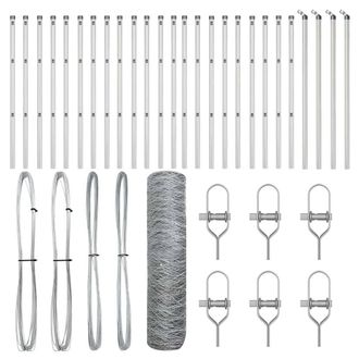 Berkfield Home Hexagon Fence 0.4x50 m Galvanised Steel in Silver