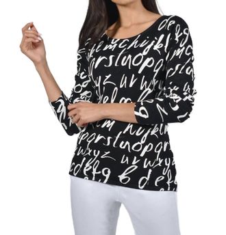 Frank Lyman Design Letters Top In Black