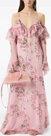 Blumarine Abito da sera a fiori - Rosa