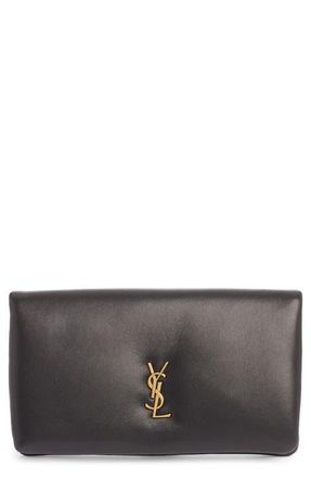 Saint Laurent Large Calypso Leather Continental Wallet in Noir at Nordstrom