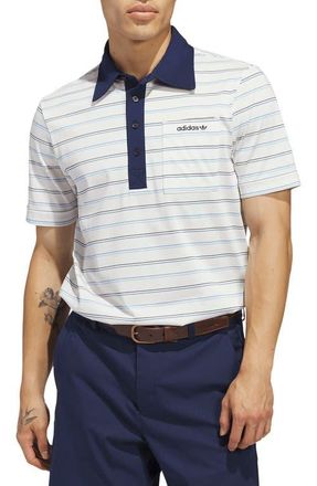 adidas Stripe Golf Polo in Chalk White at Nordstrom, Size Xx-Large