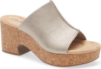 Clarks Nerisa Vina Platform Sandal in Taupe Metallic at Nordstrom Rack, Size 7.5