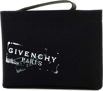 Givenchy Mens Black Canvas Clutch