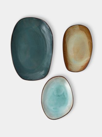 Hana Karim Studio Hand-Built Stoneware Mixed Platters (Set of 3)