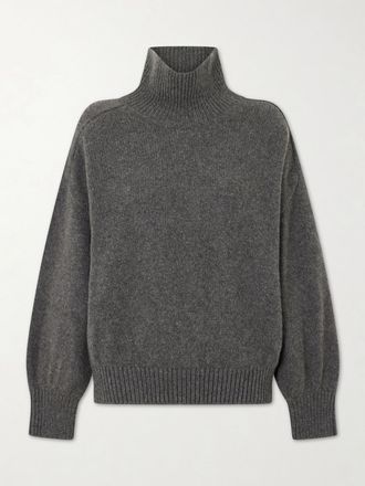 Khaite Pullover A Collo Alto In Cashmere Willem - Grigio