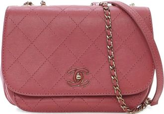 Chanel 2019 Small Stitched Calfskin Covered CC Flap crossbody bag - Roze