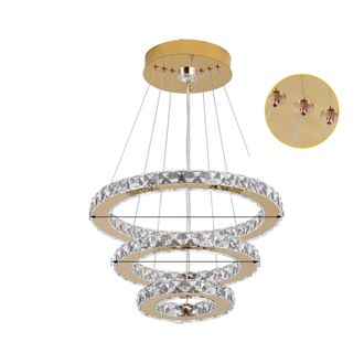 OEM L&aacute;mpara De Ara&ntilde;a, Elegante Dise&ntilde;o De Cristal, Iluminaci&oacute;n Led De Bajo Consumo, Color Dorado, 40 X 30 X 20 Cm, Mando A Distancia
