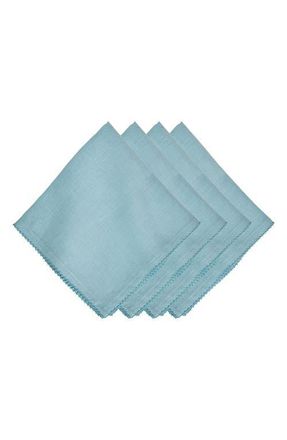 Juliska Set of 4 Berry Scallop Linen Napkins in Light Blue at Nordstrom