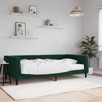 vidaXL Vidaxl - Furniture Limited - Sof&aacute; Cama Con Colch&oacute;n Terciopelo Verde Oscuro