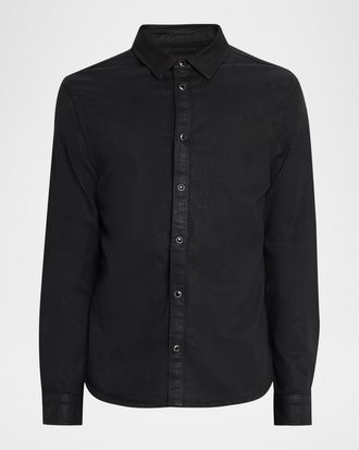 Monfrere Mens Cooper Coated Snap-Front Shirt