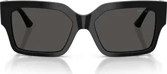 Jimmy Choo London 55mm Rectangular Sunglasses in Black/dark Grey at Nordstrom