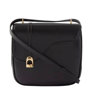 Gucci Medium Black Leather Equestrian Crossbody