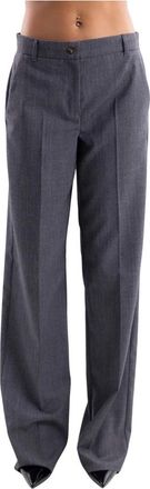 Marella Mlsnembo Wijde Broek - Dames - Wijde Broeken - Grijs - M - Wol - Broeken
