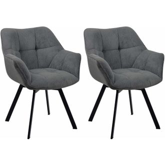 Clp Clp - Juego De 2 Sillas De Comedor Jordi Cord Gris Oscuro