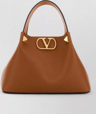 Valentino Garavani carmel leather vlogo signature shoulder bag