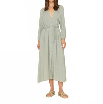 Xirena Andrea Button-Front Midi Dress In Aqua Grey