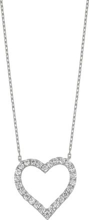 Bony Levy Audrey Diamond Heart Pendant Necklace in 18K White Gold at Nordstrom