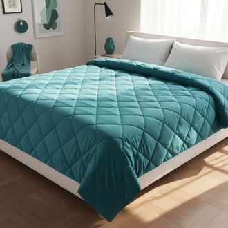 KASANOVA Trapunta matrimoniale velluto azzurro