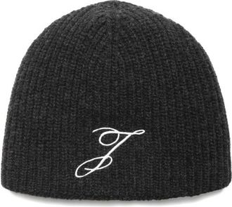 Jacquemus Black Signature Logo Beanie Cap