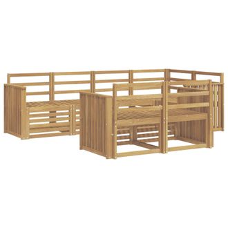 vidaXL Conjunto De Sof&aacute;s De Exterior 7 Pcs Blanco 247 X 128,5 X 73 Cm Vidaxl