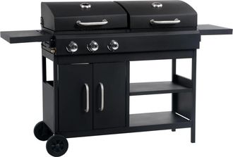 vidaXL Vidaxl - Barbecue Combinato Carbone E Gas 3 Fuochi