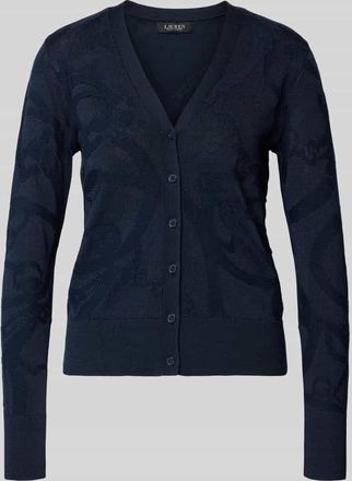 Lauren Ralph Lauren Strickjacke mit Knopfleiste Modell DENZEL in Marine, Größe XL