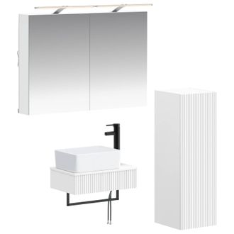 vidaXL Juego De Muebles De Ba&ntilde;o 4 Uds. Blanco Madera De Ingenier&iacute;a Vidaxl